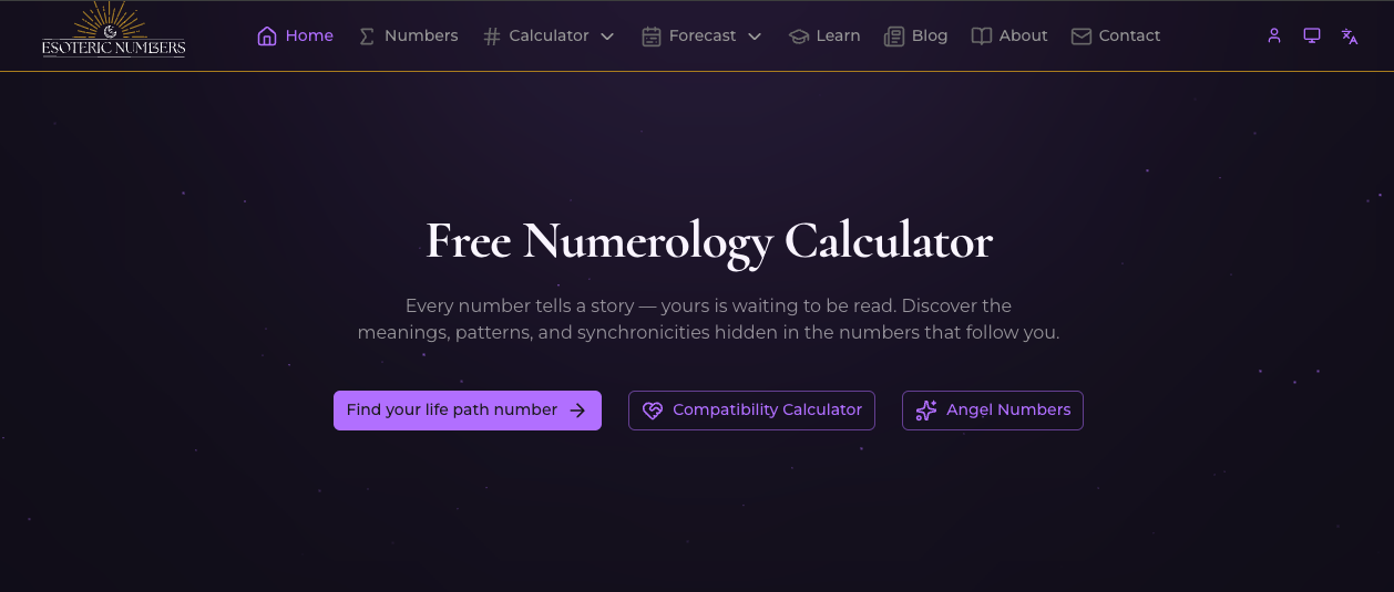 Numerology — Esoteric Numbers